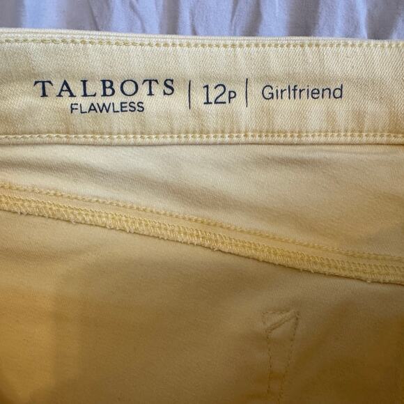 Talbots "Flawless Girlfriend" Straight Leg Ankle Jeans Yellow Size 12P - Picture 5 of 8